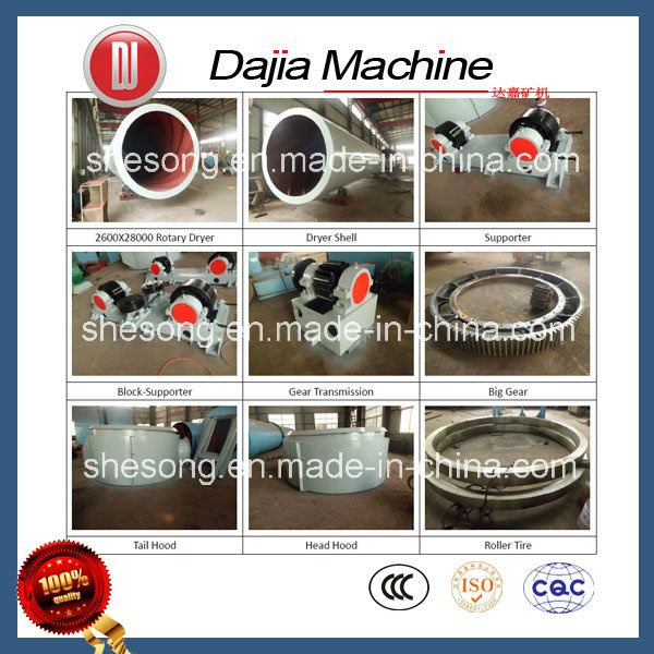 Big Size and Large Capacity 2.6X28m Rotary Dryer/Drying Machine Used for Mining Industry
