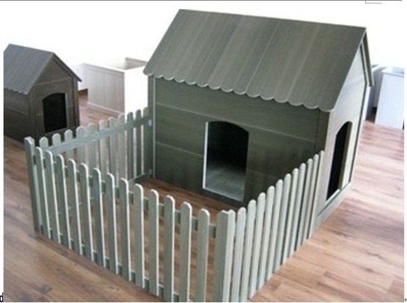 Outdoor WPC Dog House with Fence