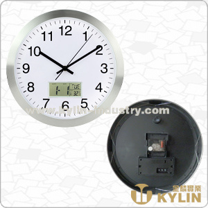 Wall Clock with Thermometer