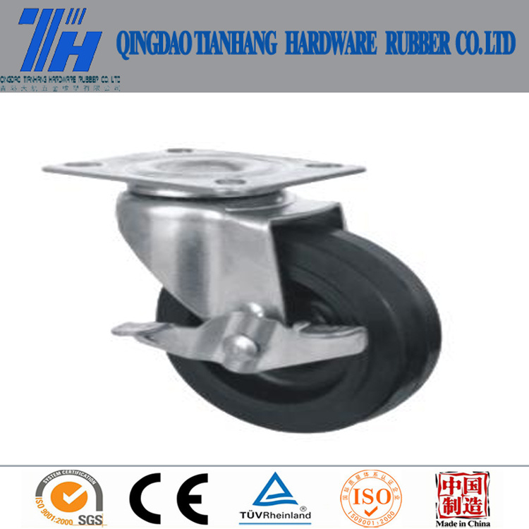Small Black Rubber Castor Wheel