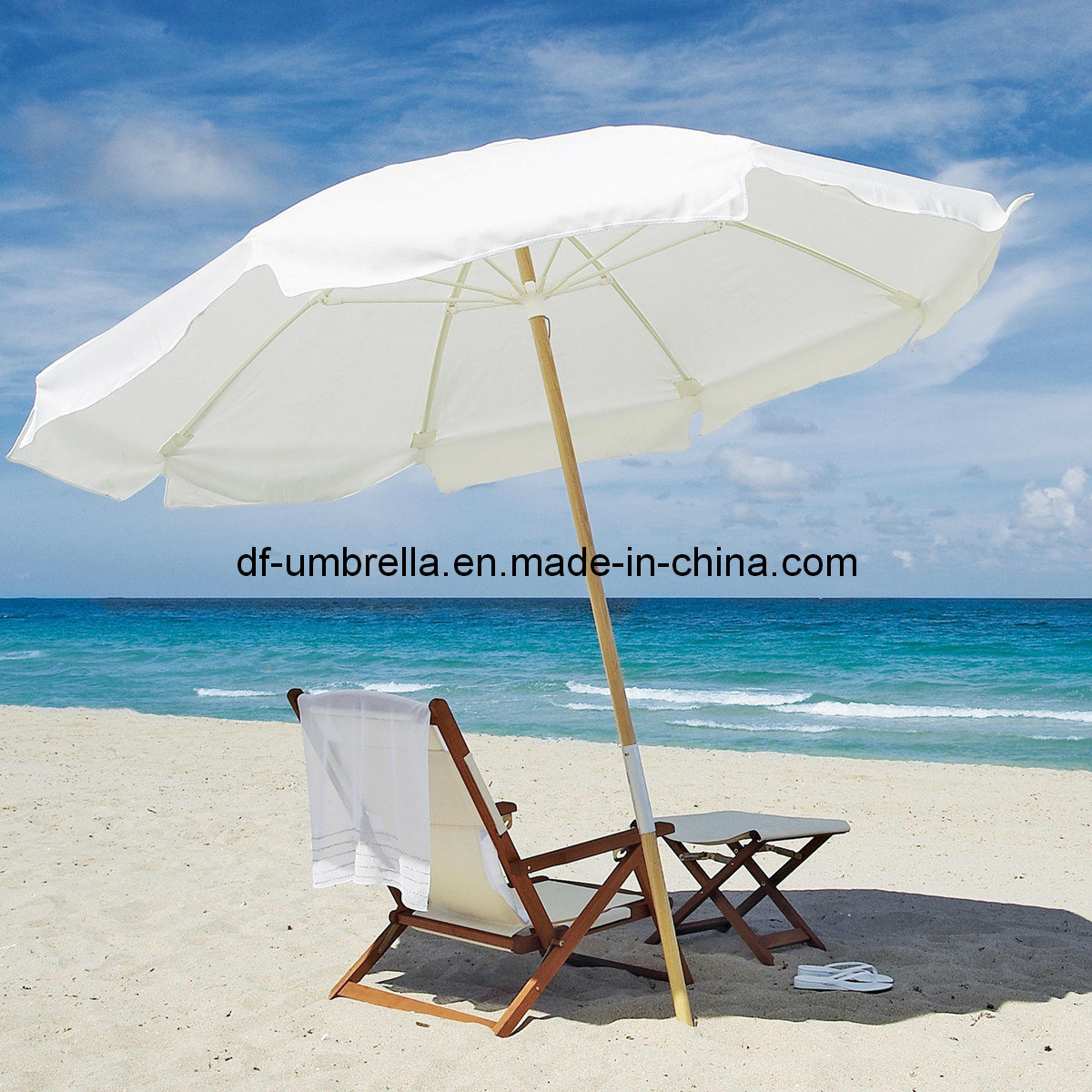 Wooden Beach Parasol, Leisure Wooden Beach Umbrella (01402)