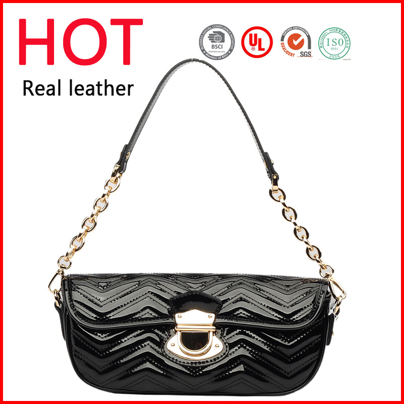 Hot Leather Handbag with Enviromental Genuine Leather Brand Handbag (N977-A1647)