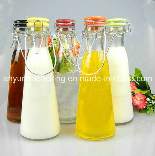 Glass Beverage Bottle with Airtight Stopper