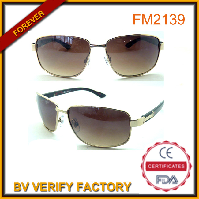 Top Quality New Design Metal Sunglasses with PC Temple for Men