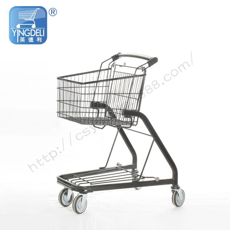 Ydl Hot Sale Double Layer Basket Trolley Shopping Cart for Supermarket/Shopping Cart/Cart/Cart
