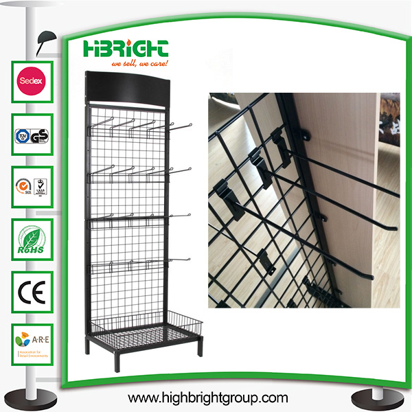 Retail Store Display Rack Stand with Metal Hooks