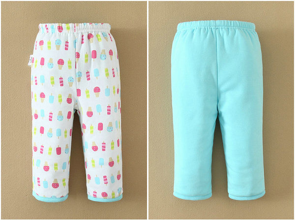 Kids Two Sides Wear Thickened Long Pants (1413001)