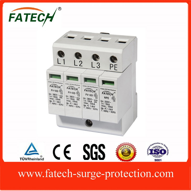 china electrical safety equipment OEM lightning 3phase 3P+N surge protective device spd 20KA