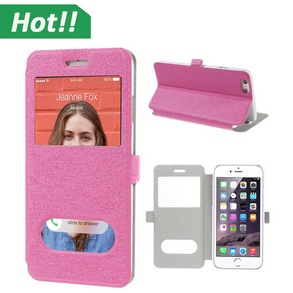 New 2 View Window Case for iPhone 6, Leather Flip Case Cover Phone for iPhone 6 Luxury Accessories
