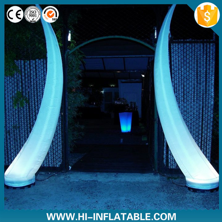 Wholesale Inflatable Decorations, LED Lighted Inflatable Elephant Tusk for Party, Nightclub, Disco Decoration