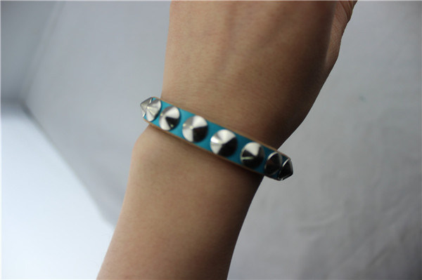 Women's Bracelet Belt with Cone Studs on The Blue Strap