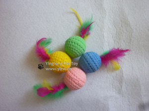 Sponge Balls with Feathers