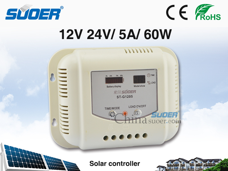 Suoer Portable 5A 12V Solar Charge Controller (ST-G1205)