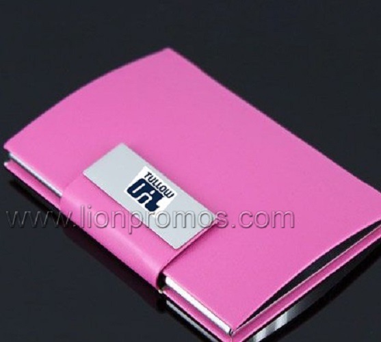Tullow Logo Lady Business Gift Pink Leather Namecard Box