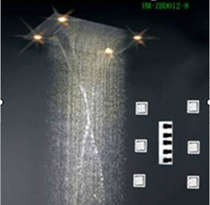 Shower Set Four Function Waterfall Rainfall Electricity Shower Set