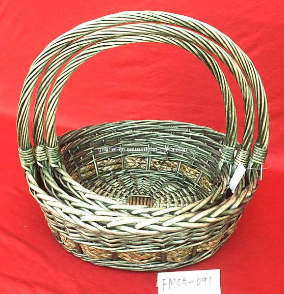 Colored Wicker Baskets with Handle (FM05-091)