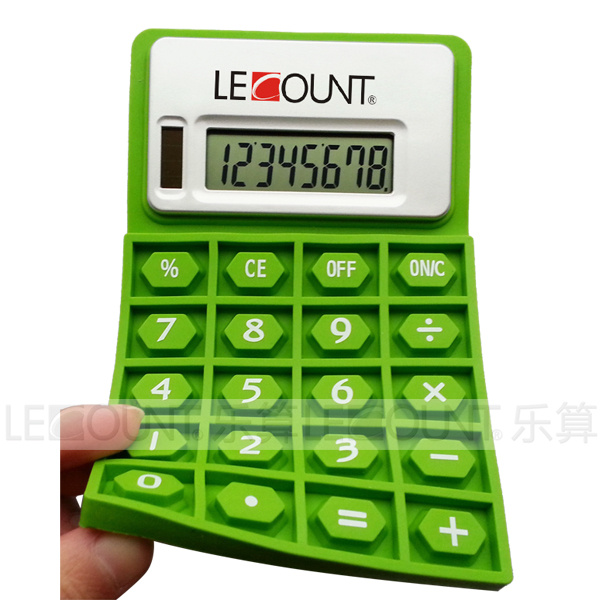 8 Digits Dual Power Foldable Silicon Calculator with Magnet (LC525A)