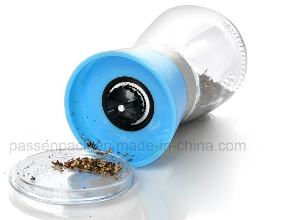 Glass Salt and Pepper Jar with Plastic Grinder Cap (PPC-PSB-91)