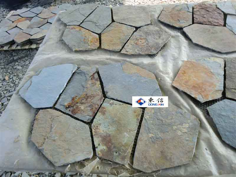 Rusty Slate Mesh Stone Slate Mesh Paving Stone