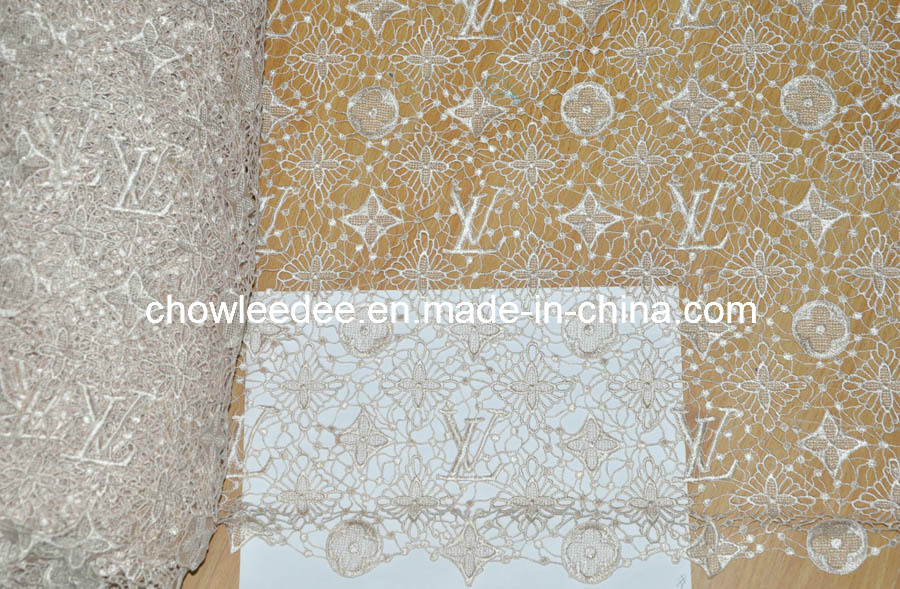 Fashion High Quality Guipure / French Lace for Dress Cl727-1 Beige