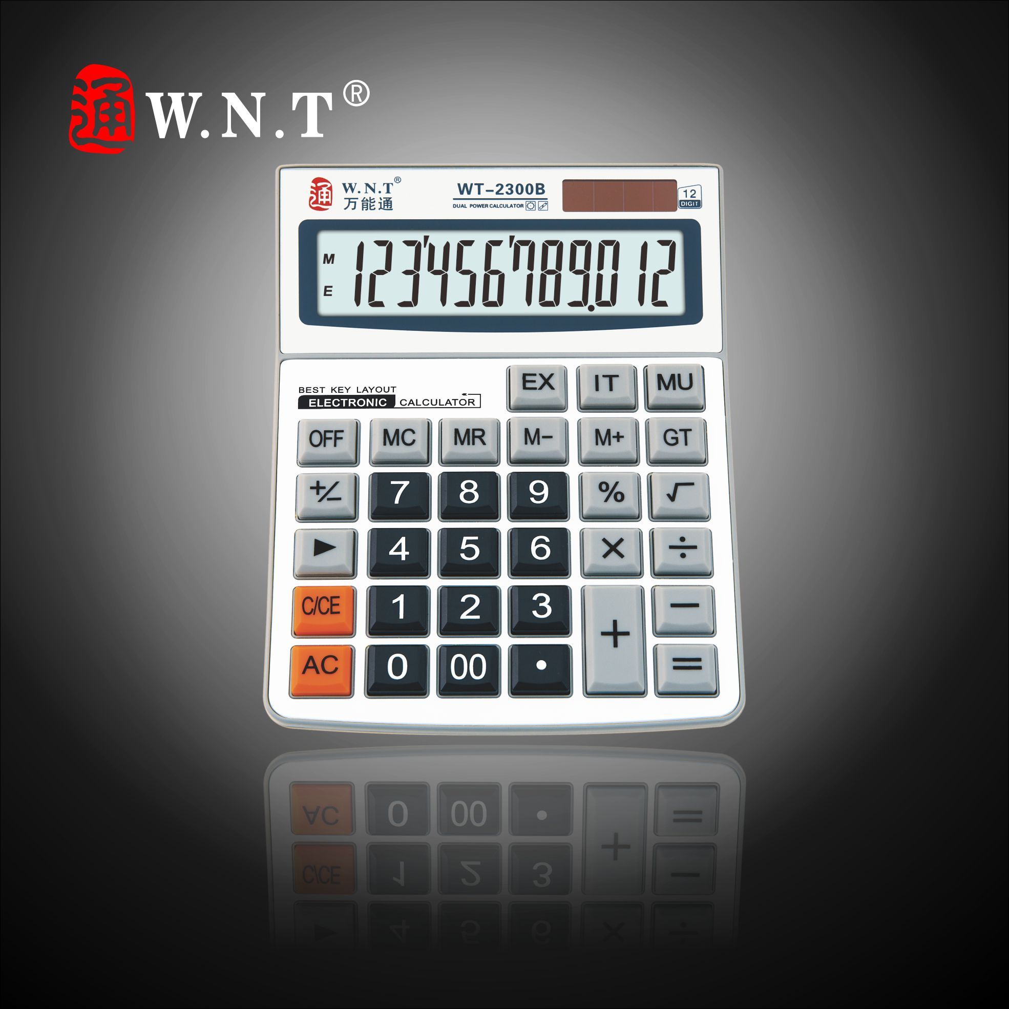 12 Digits Dual Solar Power Desktop Finance Calculator with Business or Office
