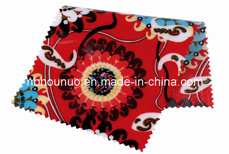 Printed PVC Coated Cotton Fabric for Bag, Raincoat, Tablecloth (HNGCP-001)