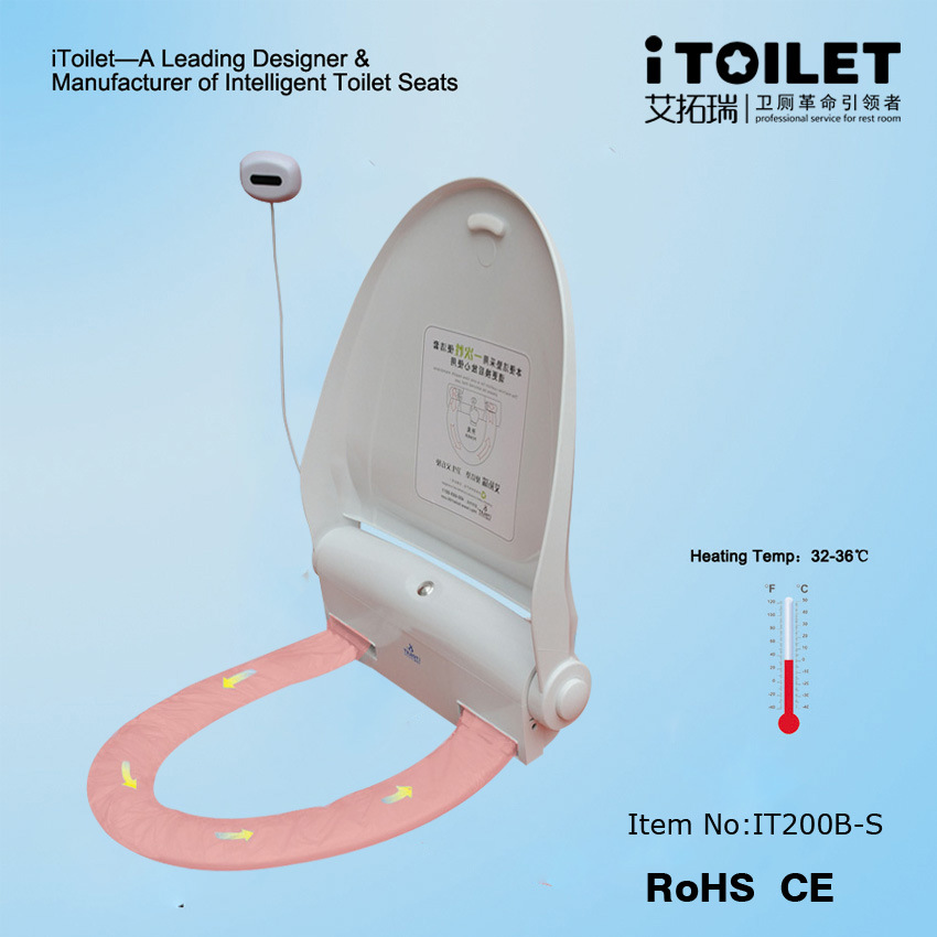 Toilet Lid of PE Film Renewing by Remote Control, Heating Toilet Seat