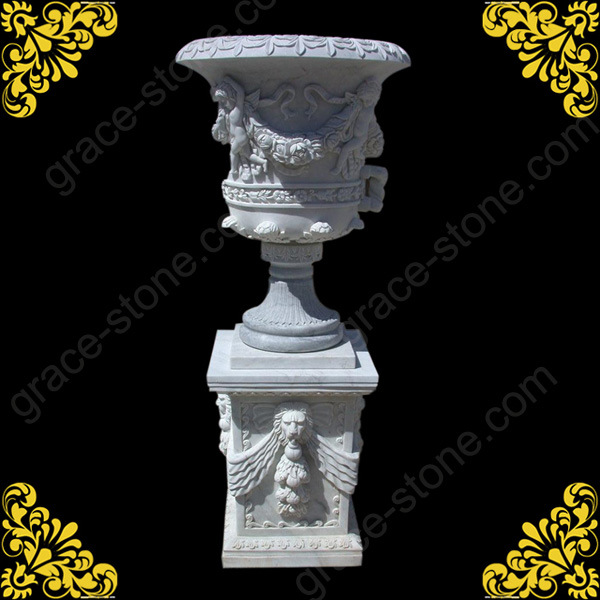 Marble Carved Urn for Flower and Plant