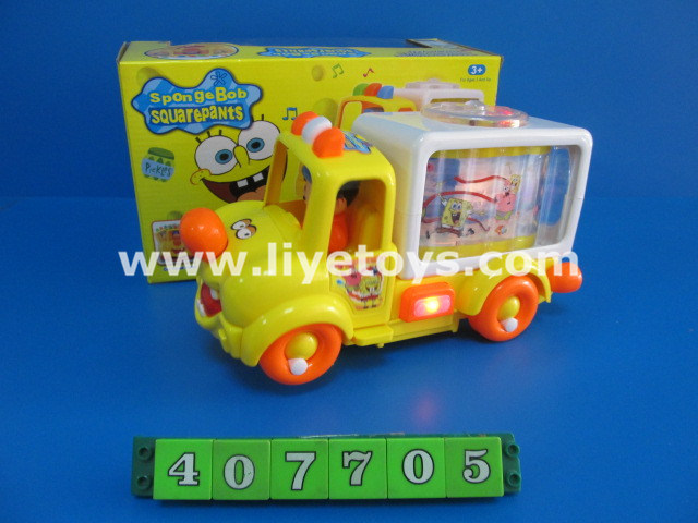 Battery Operated Cartoon Car Toy with Music & Light (407705)