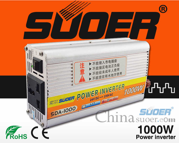 Suoer 1000W DC 24V to AC 220V Smart Solar Power Inverter (SDA-1000B)