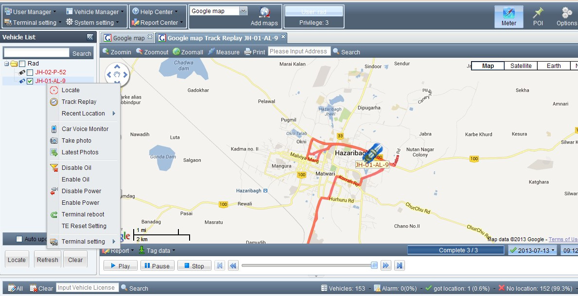 Professional GPS Tracking Software Support Free Google Map and Mapinfo Map