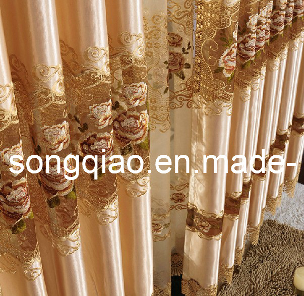 Polyester Plain Embroidered Curtains for Window (01)
