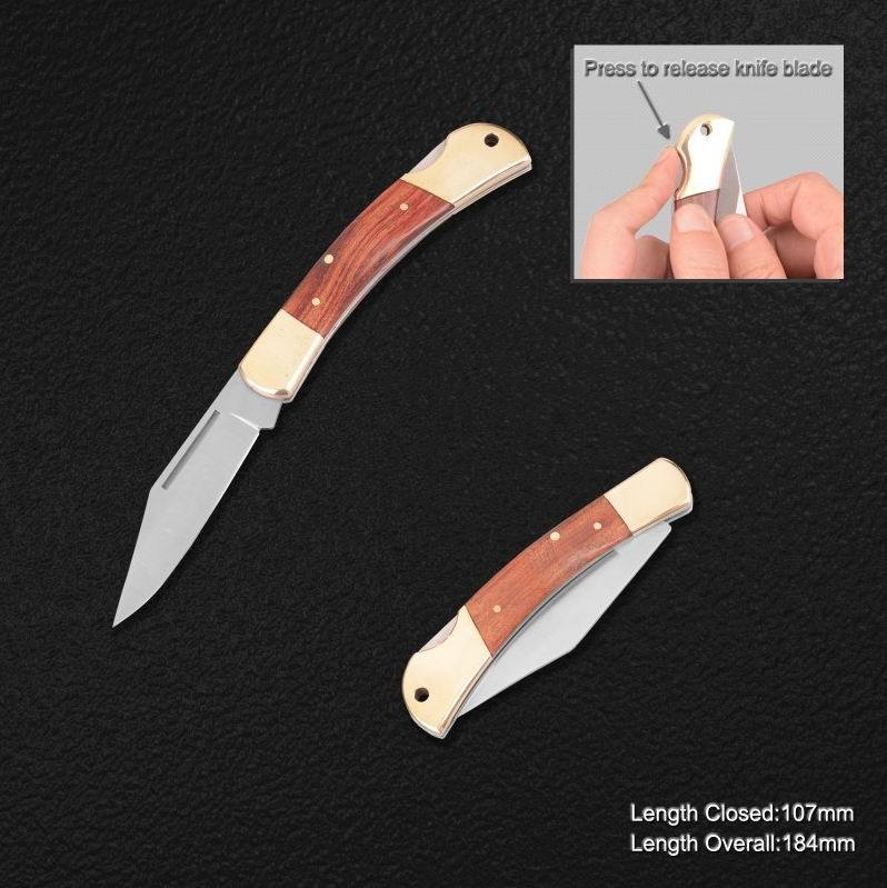 Folding Knife with Wooden Handle (#3947)