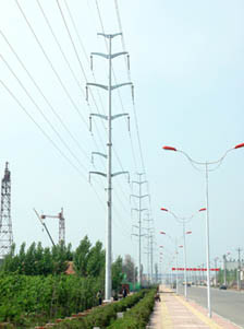 220kv Transmission Line with Steel Pipe Tower