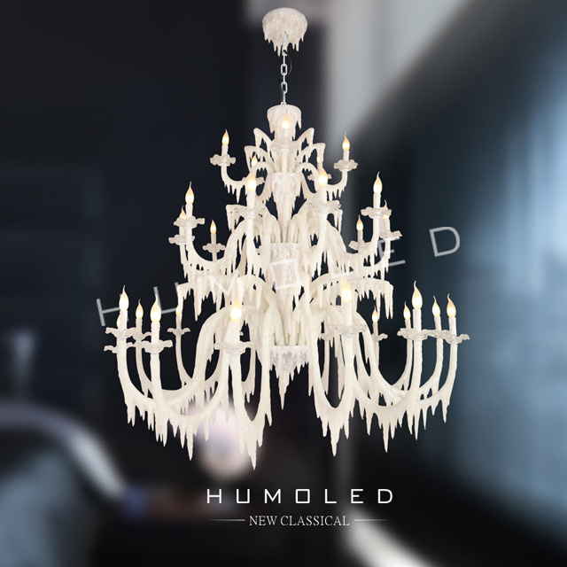 White Modern Resin Chandelier (H1264/15+10+5)