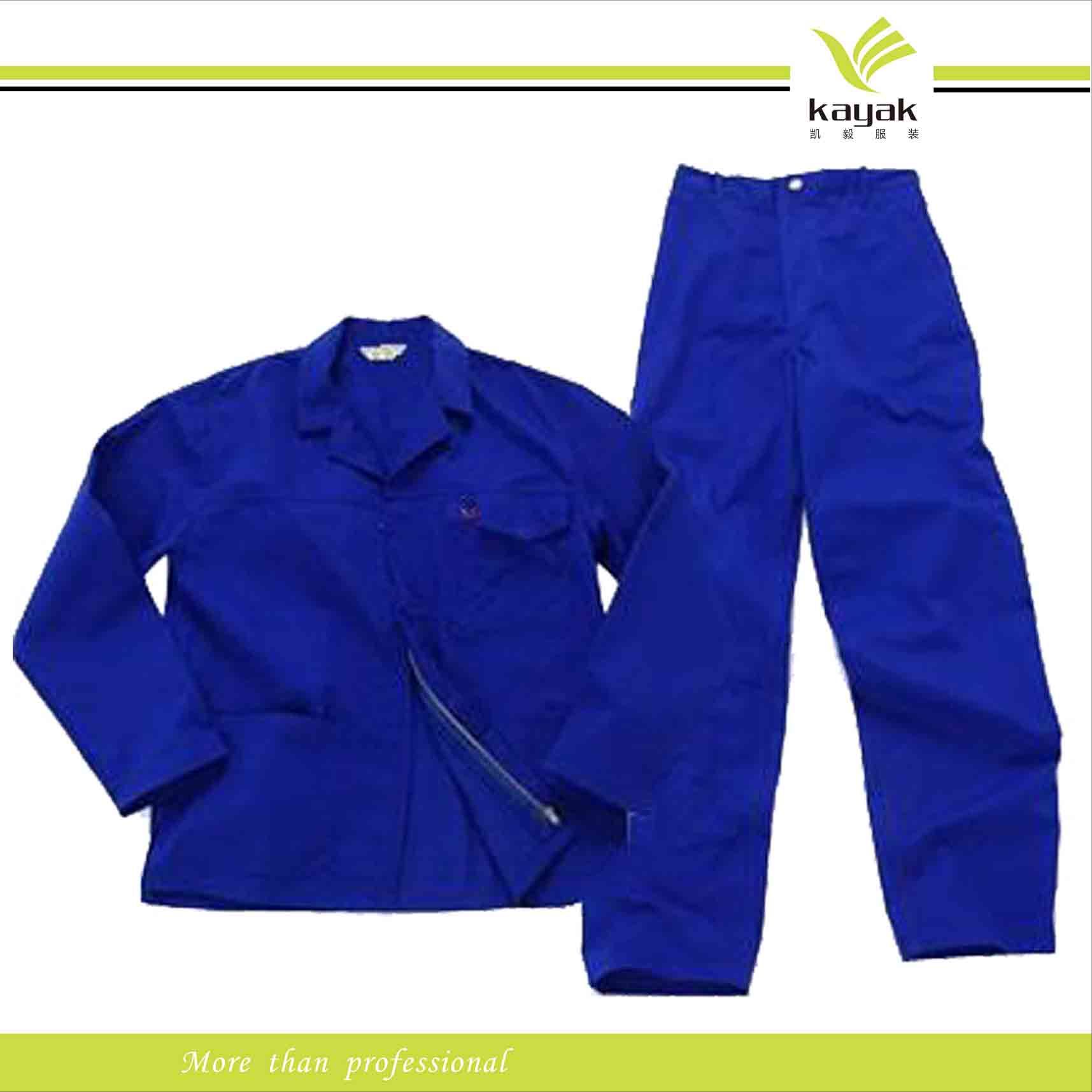 Custom High Quality Anti-Static Fire-Retardant Blue Cotton Work Uniform (U-101)