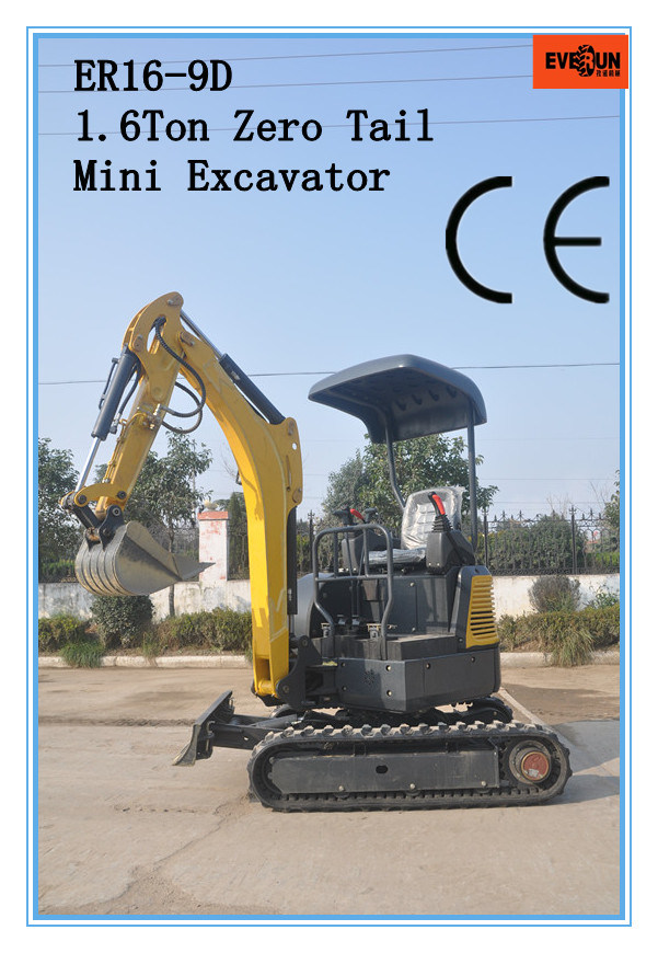 Mini Crawl Excavator Er16-9d with Canopy