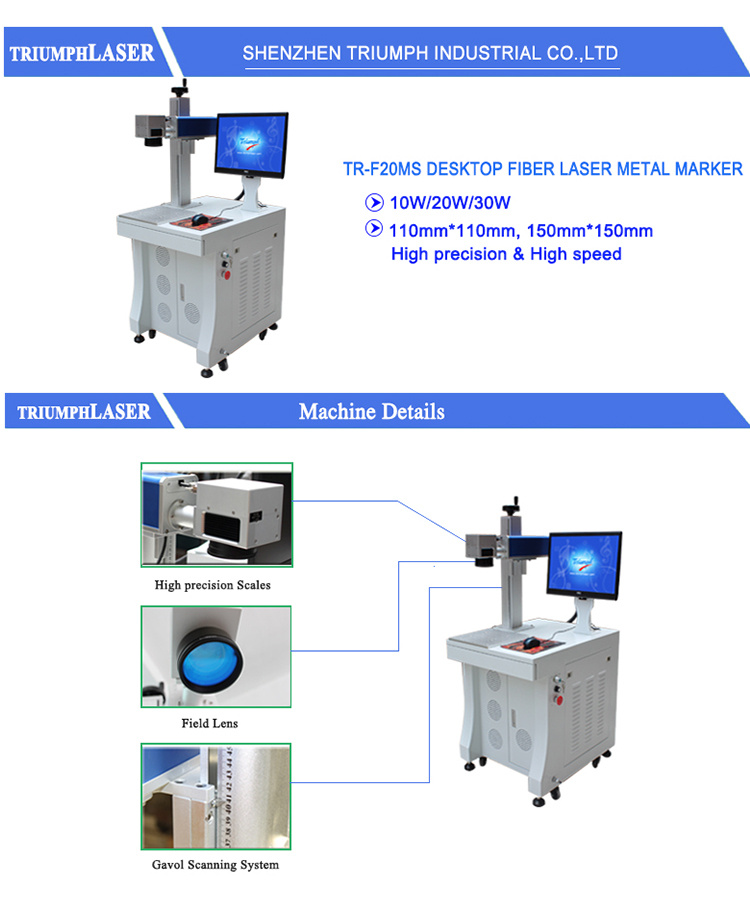 10W/20W Glasses Frame/Metal/Wire Desktop/Portable/Mini Optical Fiber Laser Marking Machine Price for Sale