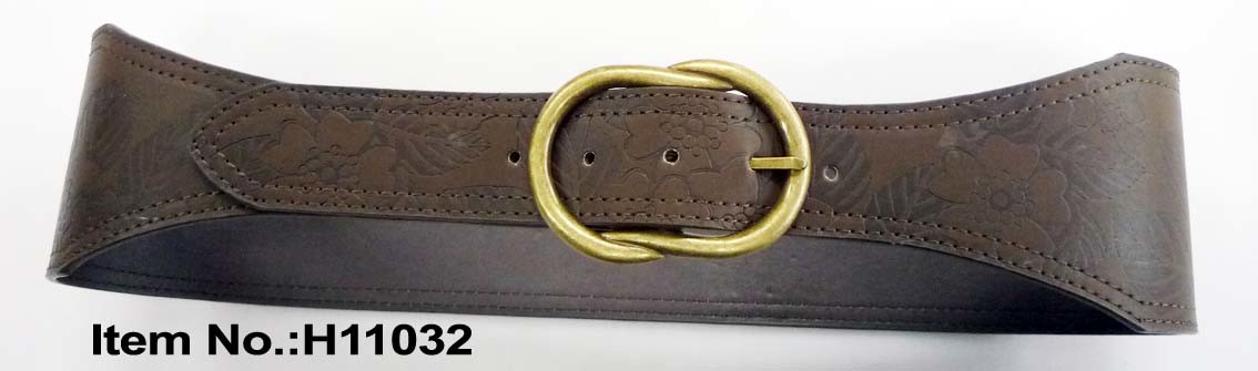 Retro Style Embossing PU Belt