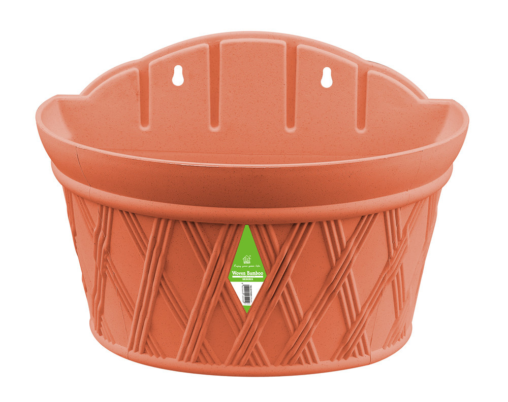 Woven Bamboo Style Semicircular Wall Hanging Planter