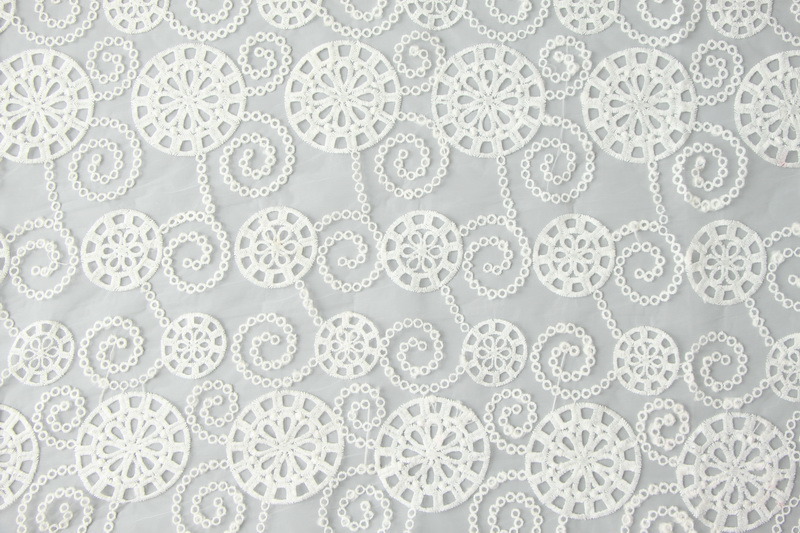 100% Polyester Voile Lace Fabric Embroidery