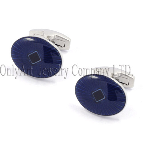 Color Enamel with Transparent Exposy Brass or Silver. 925 Cuff Links