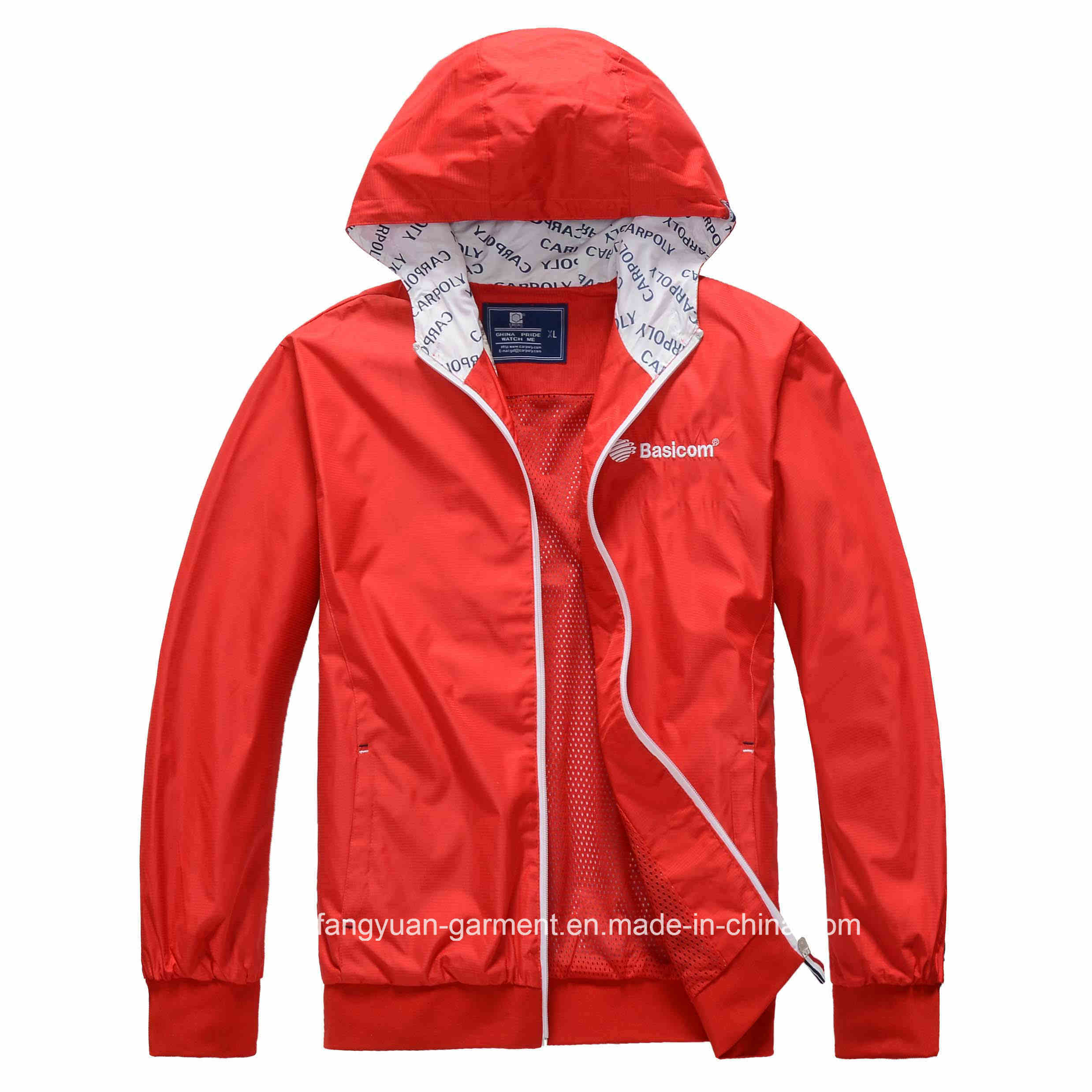 Wind Coat for Mobile Phone Selling Agent with Basicom Brand, Windproof Jacket, Promotion Uniform
