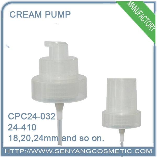 Plastic Cream Lotion Pump (CP24-032) with Clear Cap