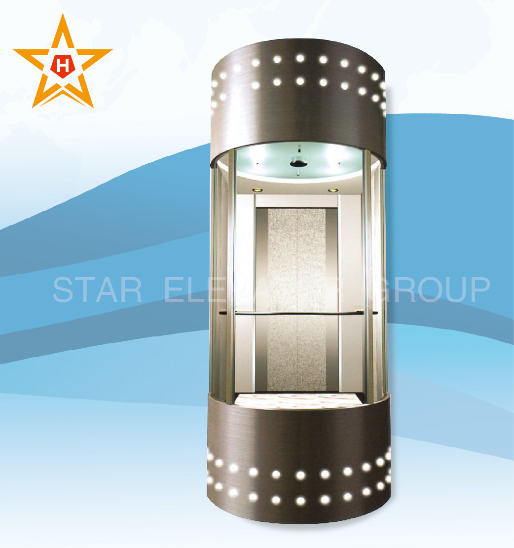 630-1600kg Mrl Capsule Observation Lift Elevator for Outdoor