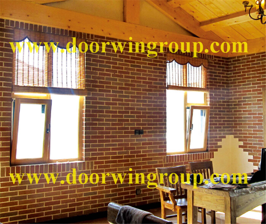 Solid Larch/Pine Wood Aluminum Glass Window for Frame House