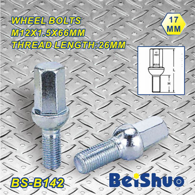 BS-B142 Auto Nuts, Aftermarket Parts, Fastener, Wheel Lug Bolt, Zinc Plated