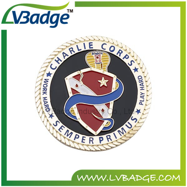 Custom Soft Enamel Gold Plated Challenge Coin for Souvenir