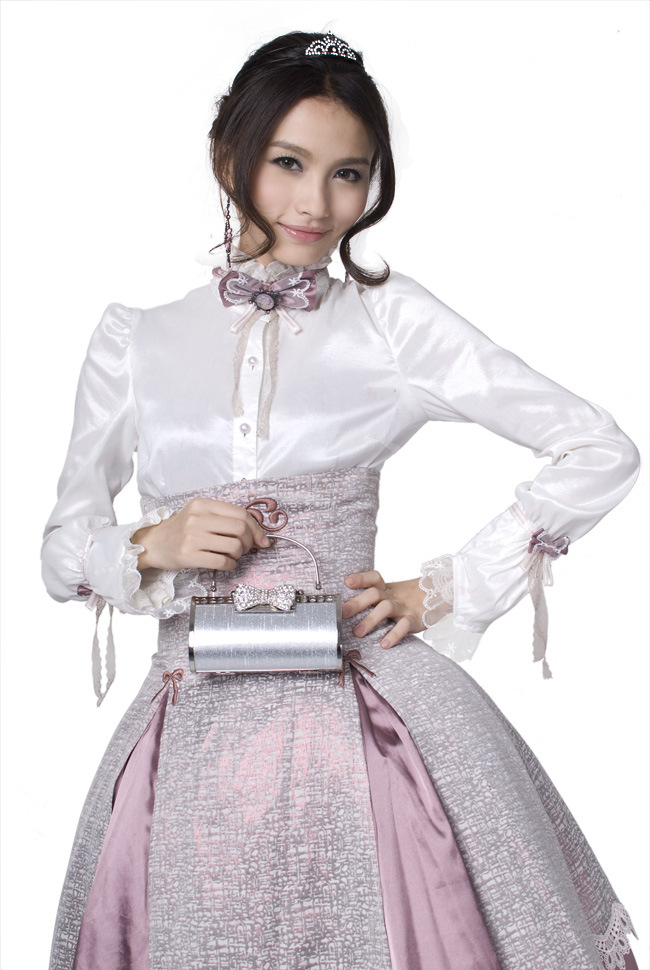 Elegant Princess Clothing Women Blouse White Cotton Shirt (LY-019)