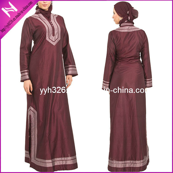 Models Classic Elegant Gown Stripe Muslim Dress